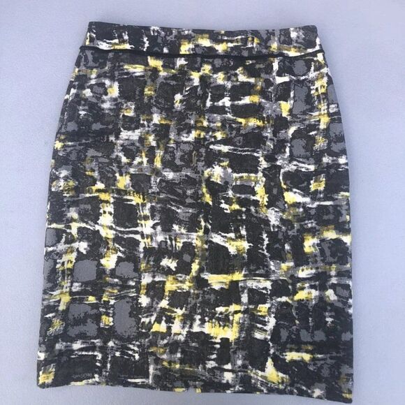 WORTH Wool Pencil skirt of mixed gray/ yellow and white color   Size 4 - Picture 1 of 8